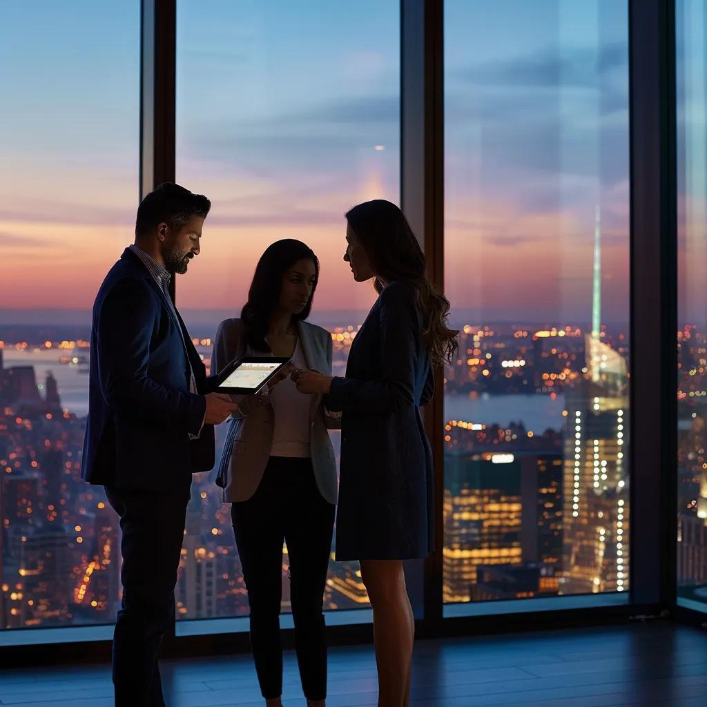 Real estate professional advising clients on investment properties in Melbourne