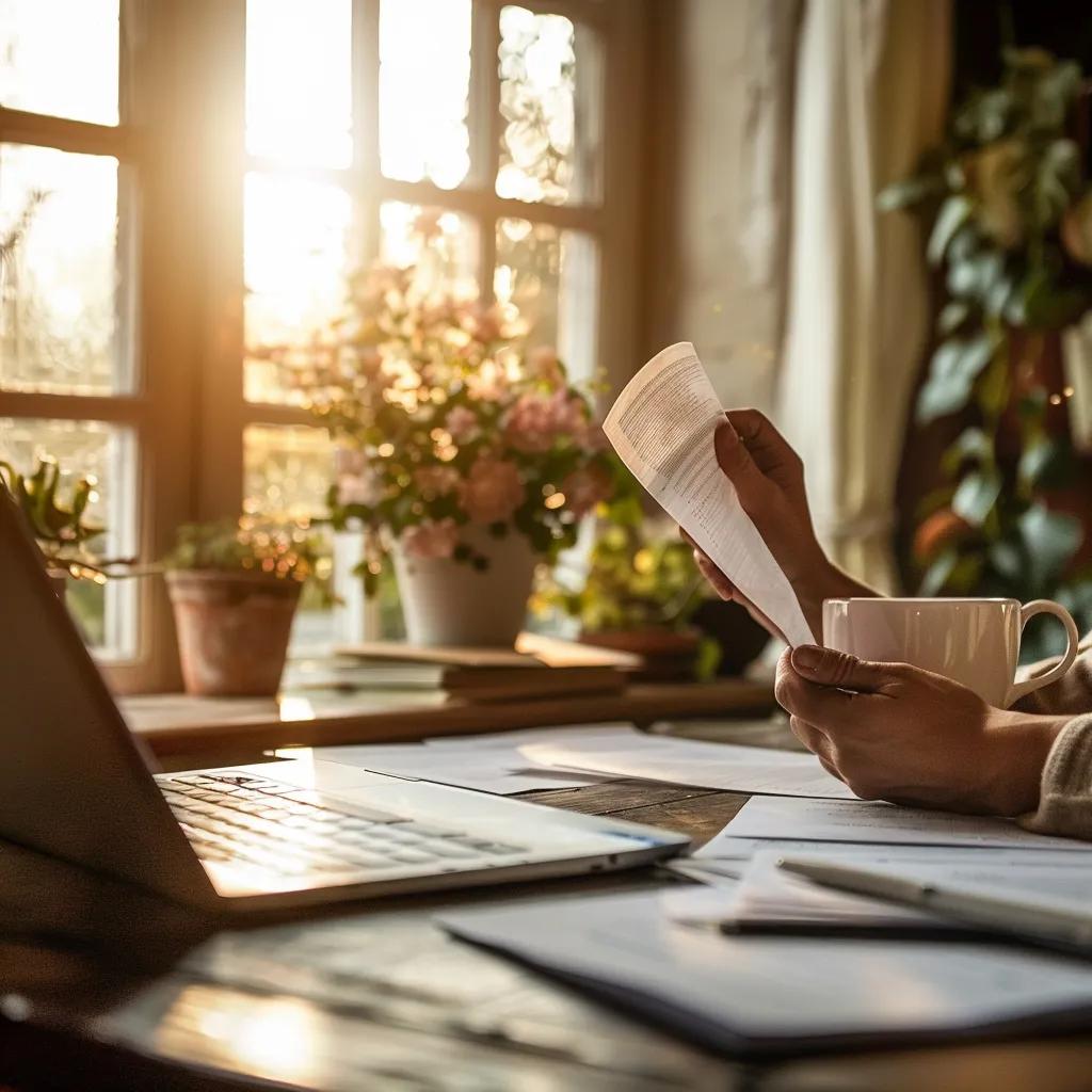 Person reviewing financial documents for property investment loans